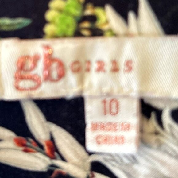 GB Girls SZ 10 Navy Floral Special event Dressy Casual Wedding Guest Preppy - Picture 9 of 10